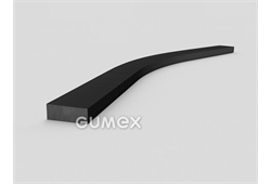 Rechteckiges Gummiprofil, 2x10mm, (4-Stream), 70°ShA, EPDM, ISO 3302-1 E2, -40°C/+100°C, schwarz, 